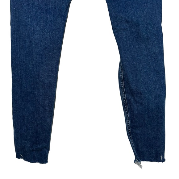 Free People We the Free Cropped Distressed Skinny Jeans Raw Hem Size 25 - Picture 8 of 11